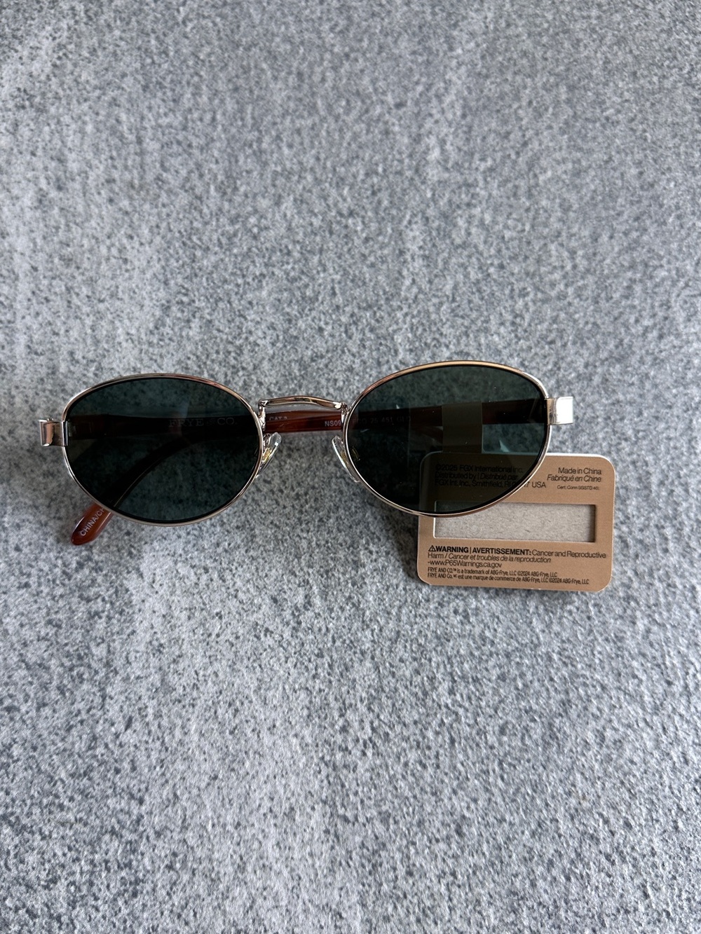 NWT FRYE Savannah Women’s Sunglasses Gold Tortoiseshell Slim Oval Frame No Case - Picture 10 of 10